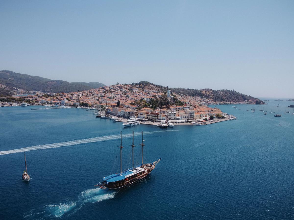 the island of Poros, located in the Saronic Gulf, Greece