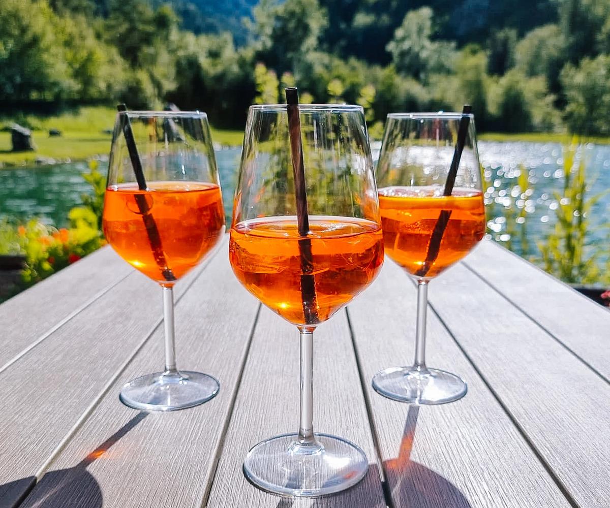 Relaxing and reflective post cycle drinks
