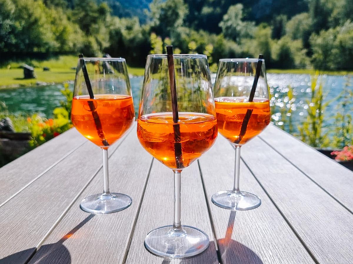 Relaxing and reflective post cycle drinks