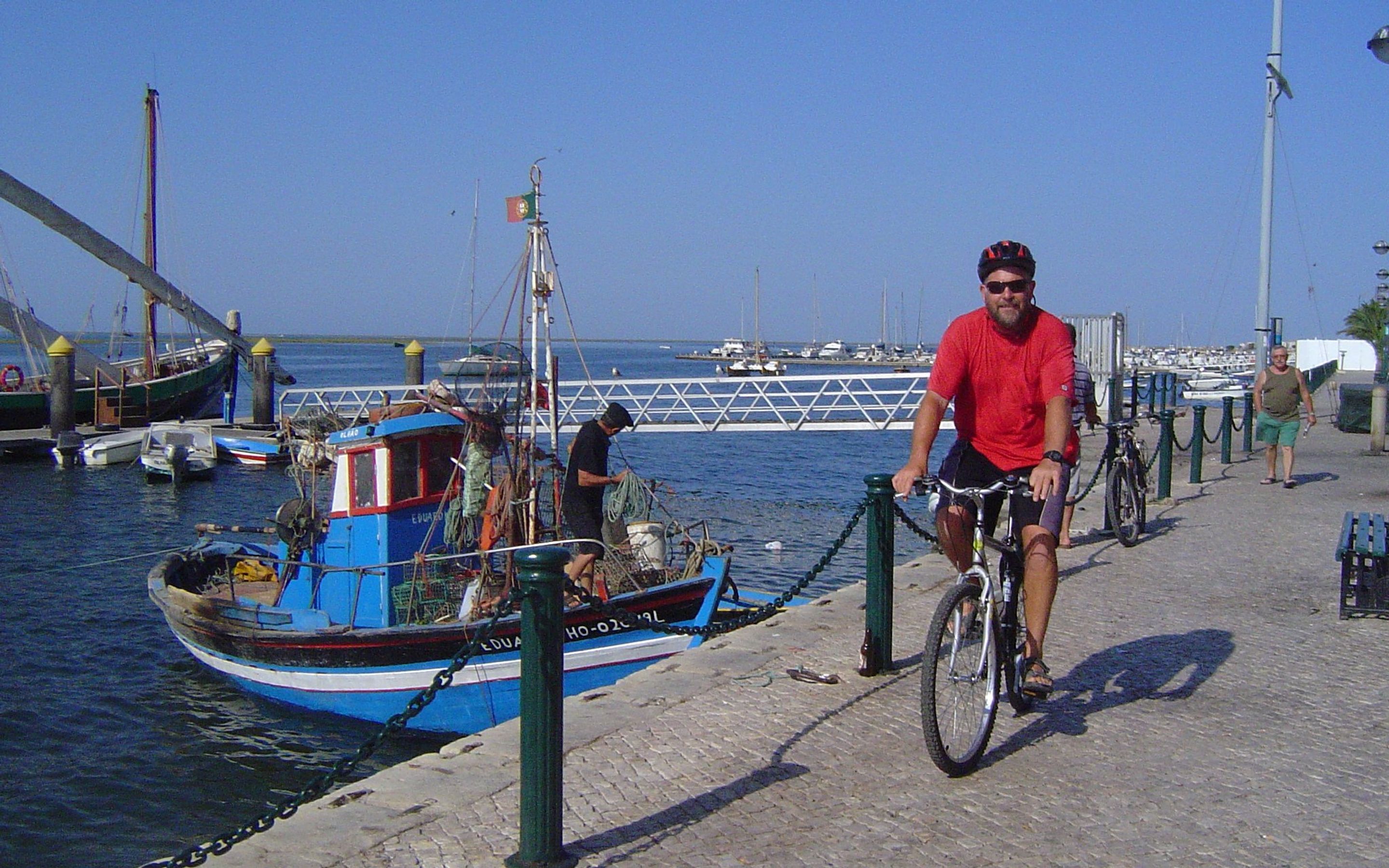 Fishing port in the Algarve cycling
