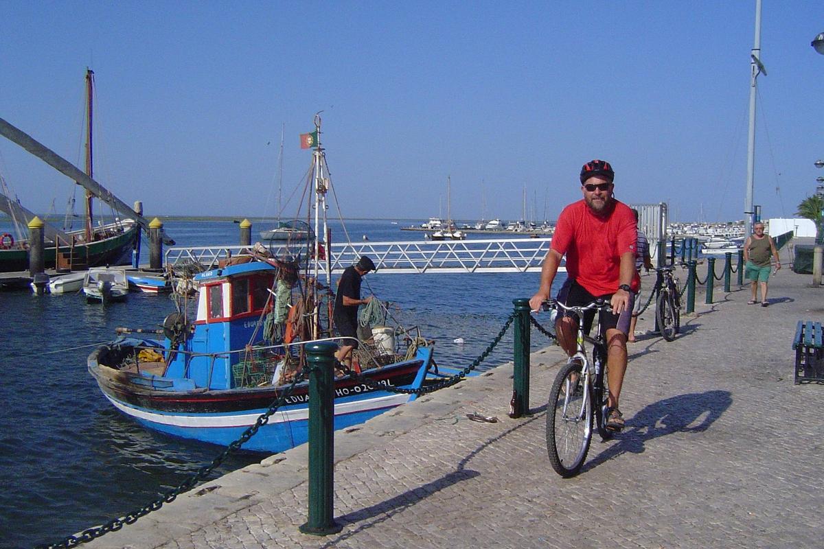 Fishing port in the Algarve cycling