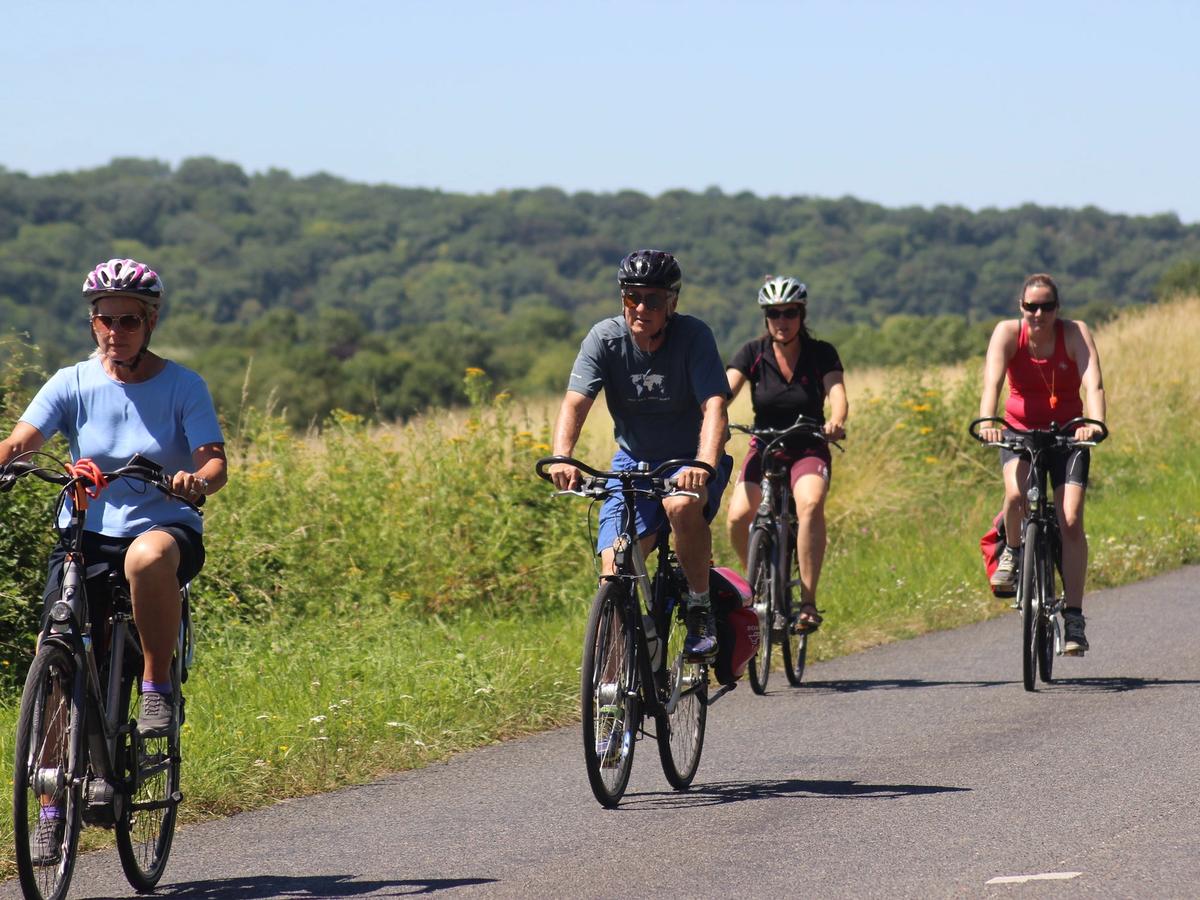 People biking