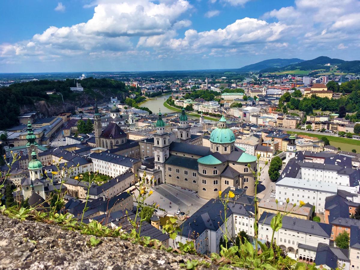 A view of Salzburg from the surrounding hills