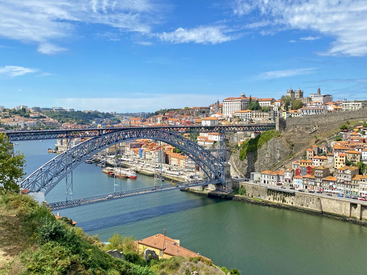 the Dom Luís I Bridge spanning the Douro River in Porto, Portugal
