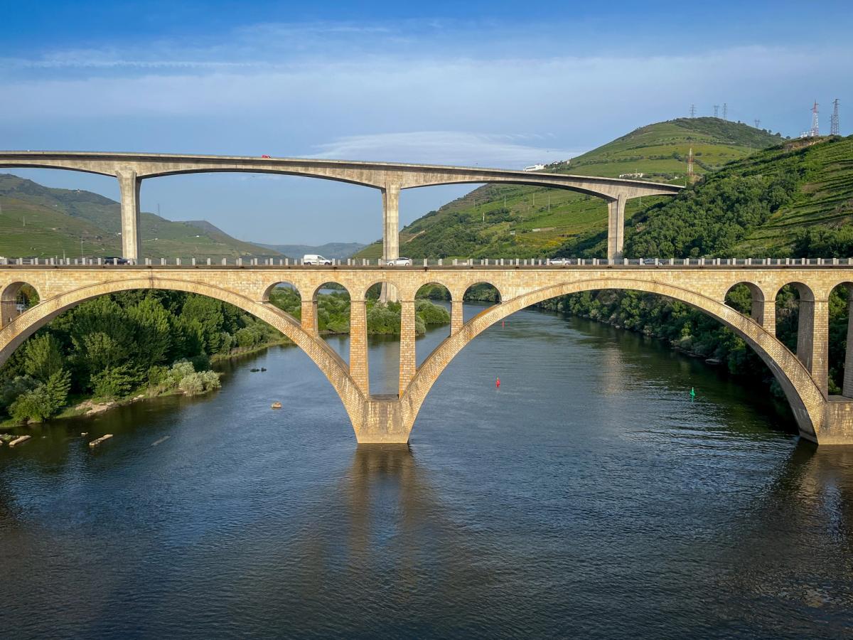 the bridges over the Douro River in Peso da Régua, Portugal