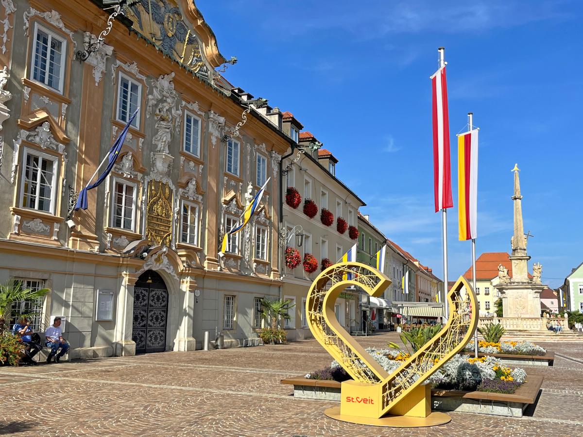 the historic center of St. Veit an der Glan, a town in the Austrian state of Carinthia