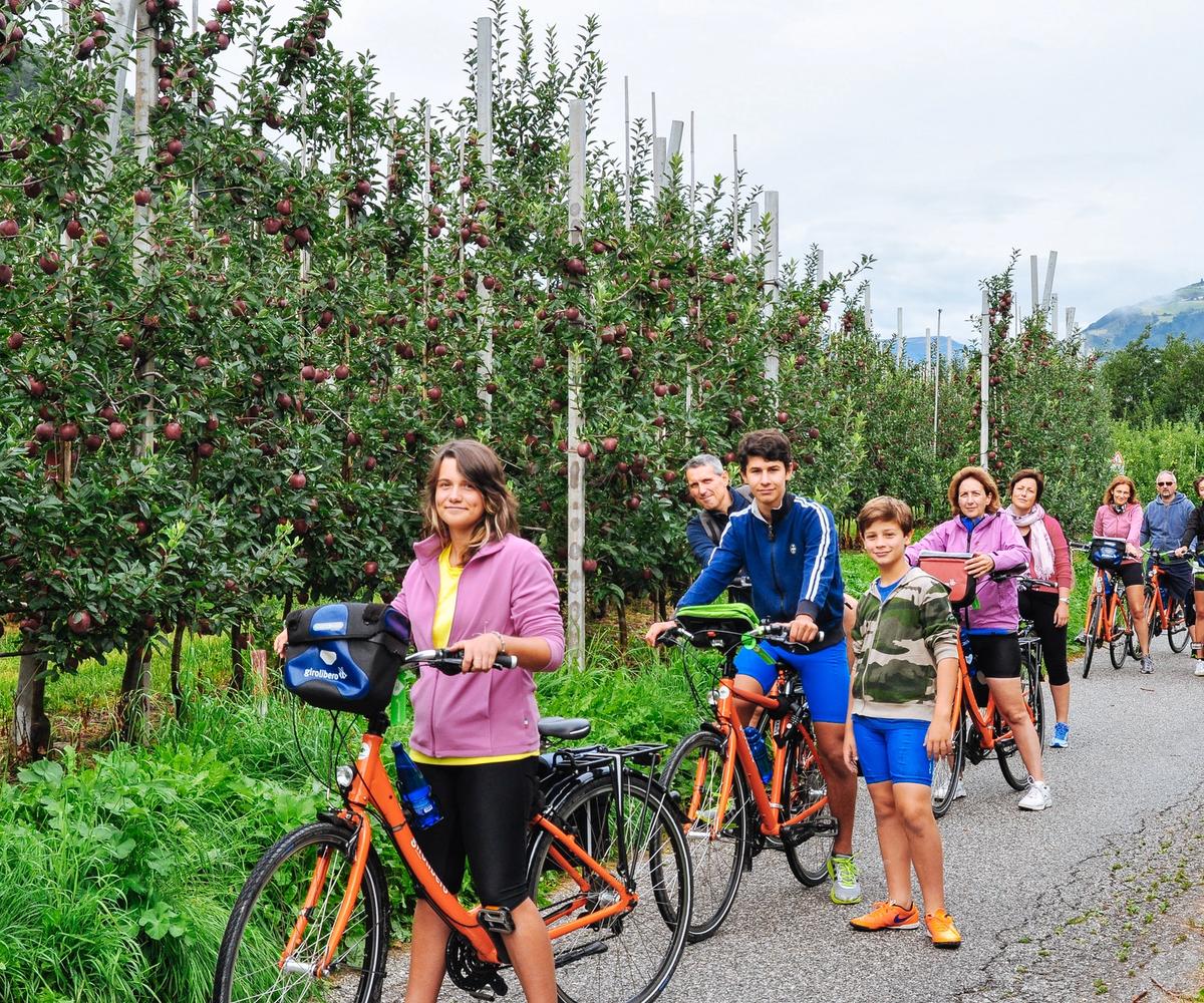 Peaceful family cycling in South Tyrol