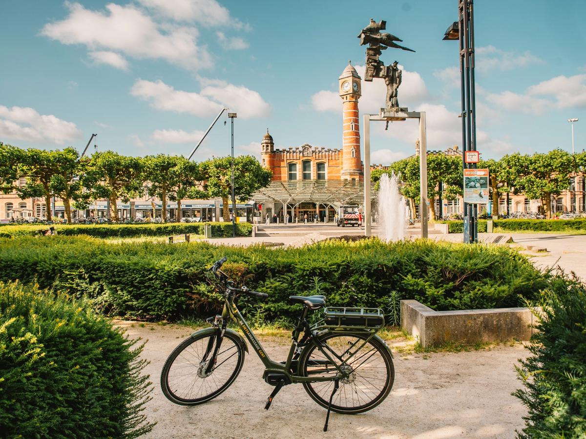 the area around the Gent-Sint-Pieters railway station in Ghent, Belgium. The station is the city's main railway hub and the fourth-busiest in Belgium
