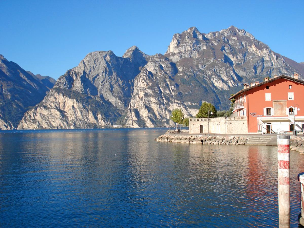 Lake Garda, the largest lake in Italy, located in Northern Italy