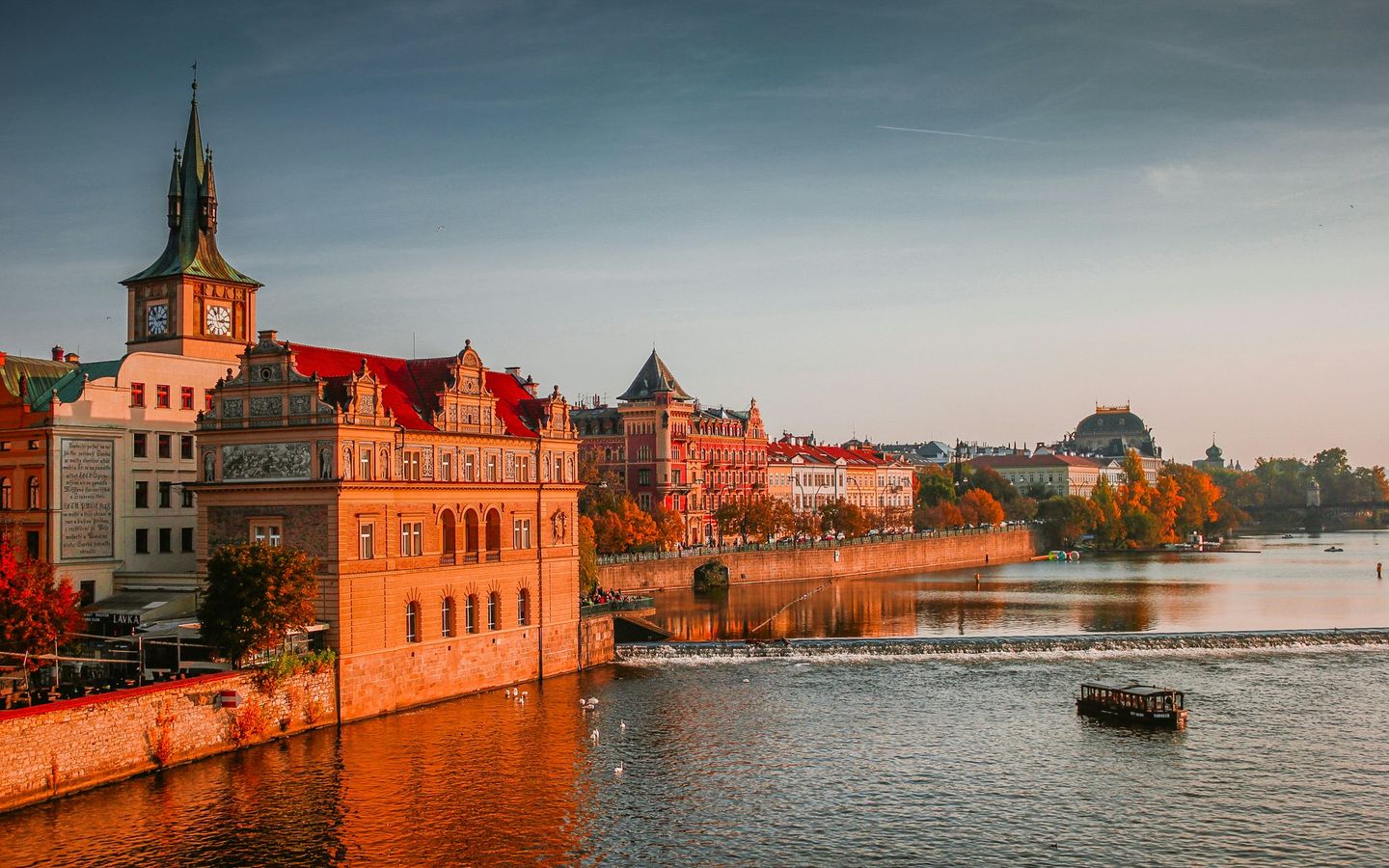 View of the Vltava river in Czech Republic
