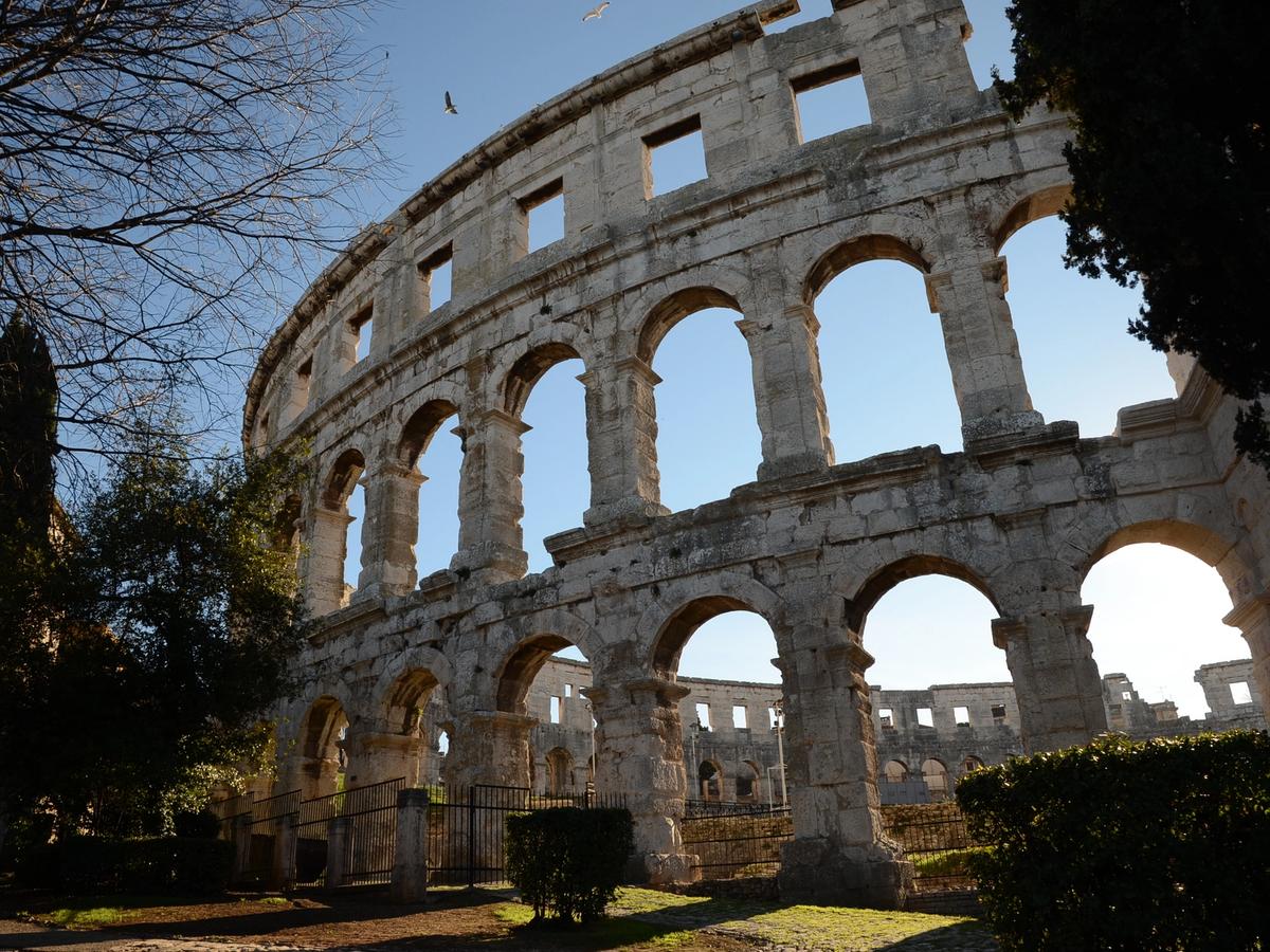 the Pula Arena, also known as the Amphitheatre of Pula, a Roman amphitheater located in Pula, Croatia