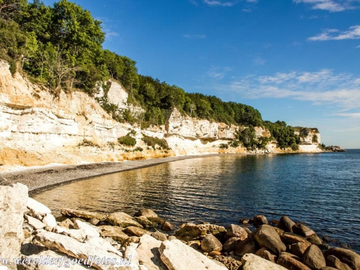 Stevns Klint, also known as the Cliffs of Stevns, a UNESCO World Heritage Site located on the Danish island of Zealand
