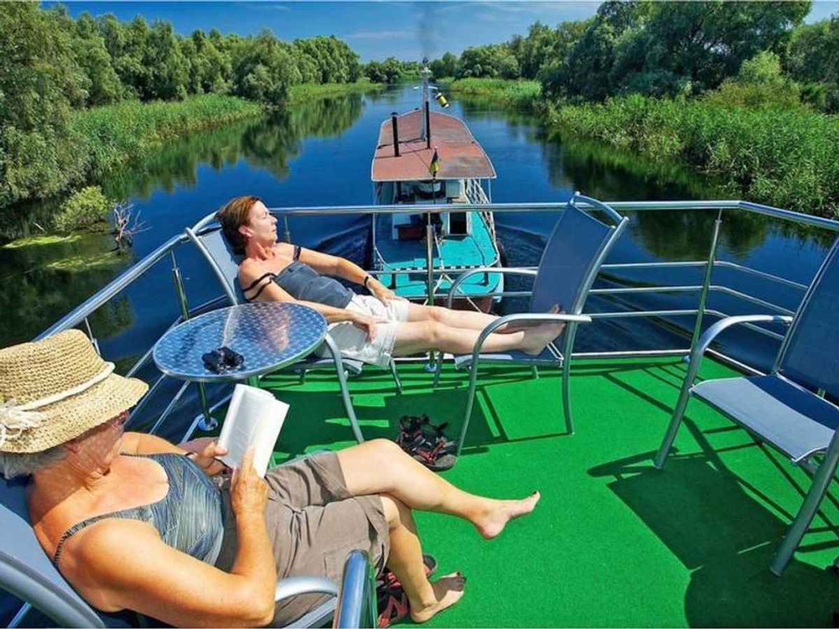 Relaxing on the sundeck