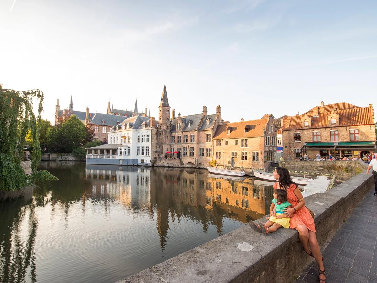 a canal in the city of Bruges, Belgium