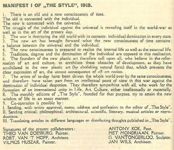 De Stijl Manifesto
