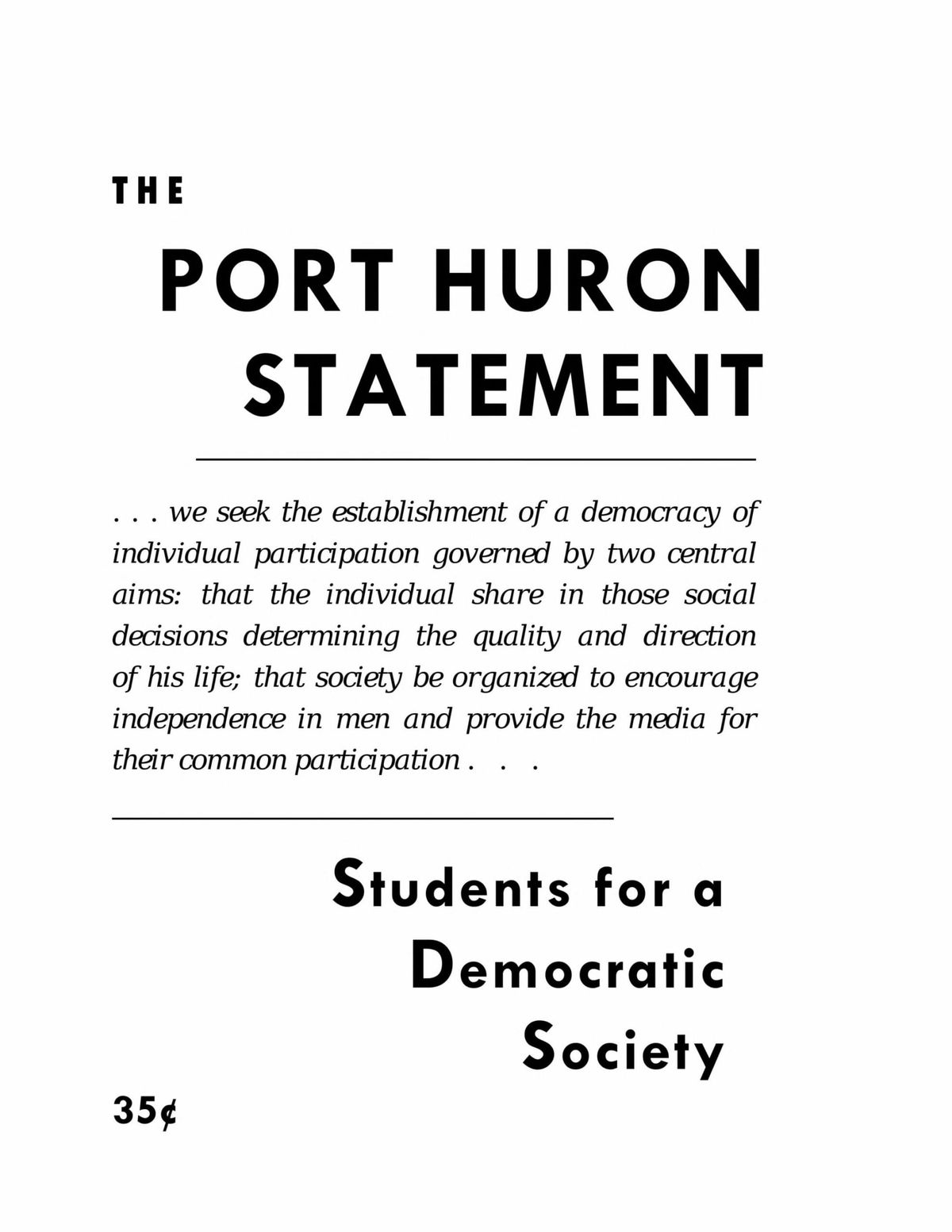 The Port Huron Statement