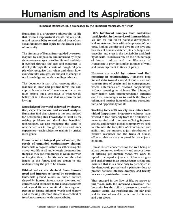 Humanist Manifesto III