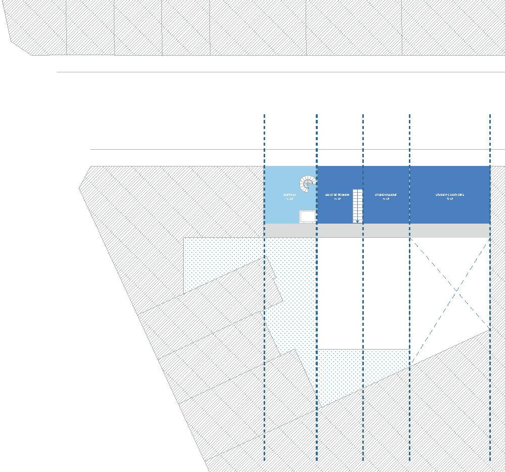 Phasing diagram extending a blue programme bar across the grid