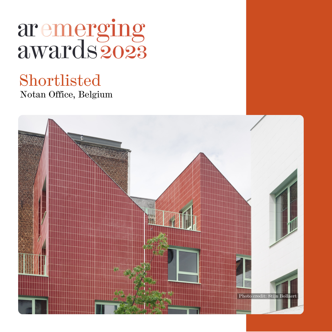 Award announcement featuring the red-tiled Duchesse housing project