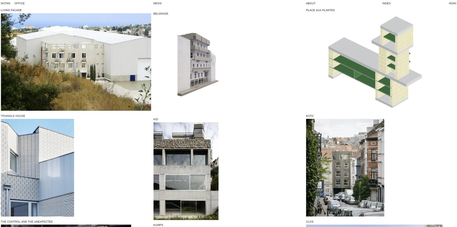 Portfolio montage combining six completed and proposed projects