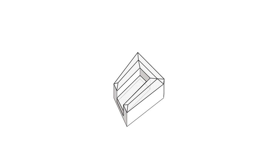 Axonometric diagram of the layered courtyard volume