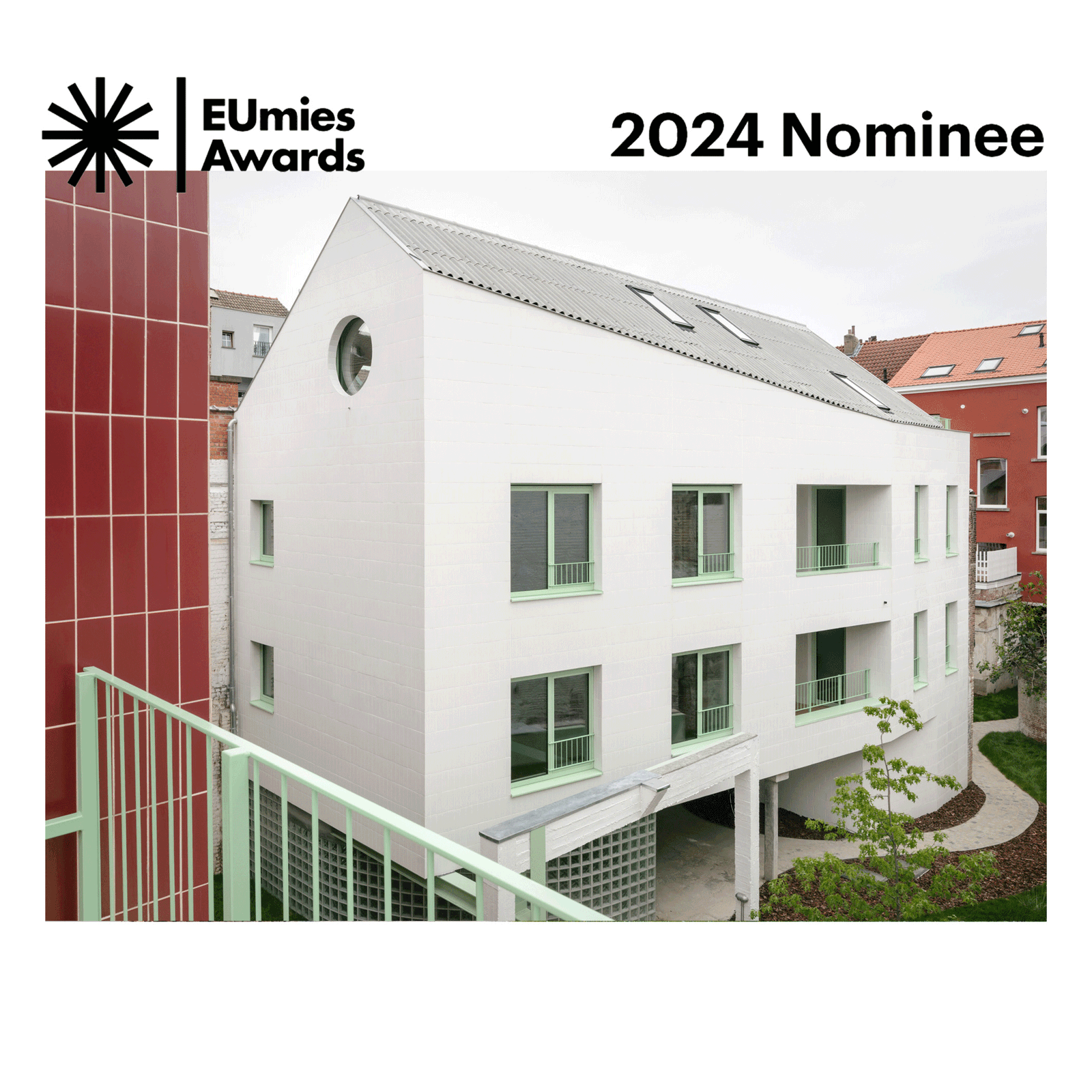 Award nomination graphic showing the white Duchesse housing wing