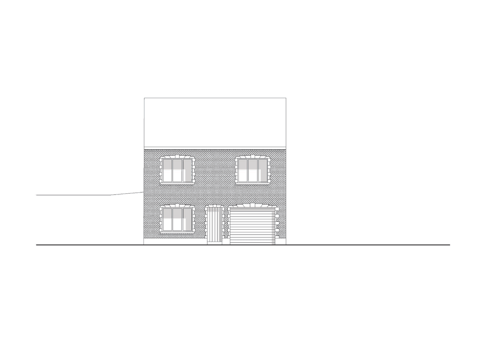 Front elevation of the compact two-storey house