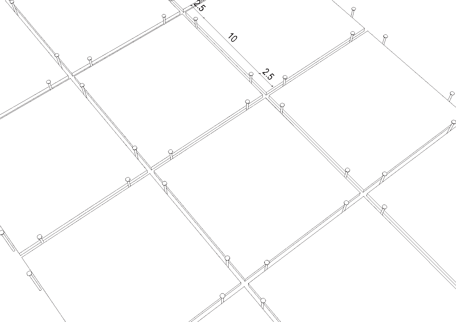 Measured grid drawing for the exhibition installation