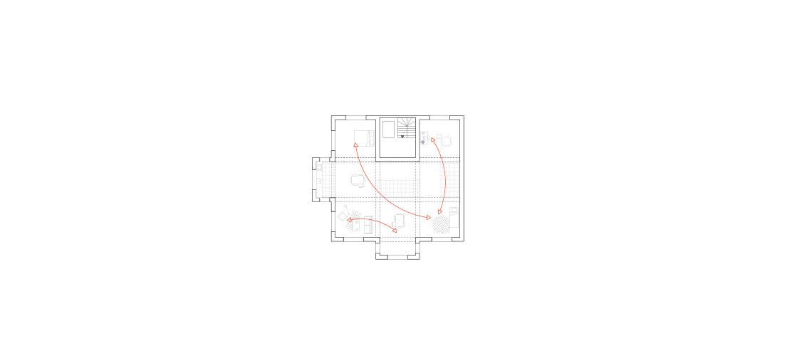 Small structural diagram of the central core and surrounding frame