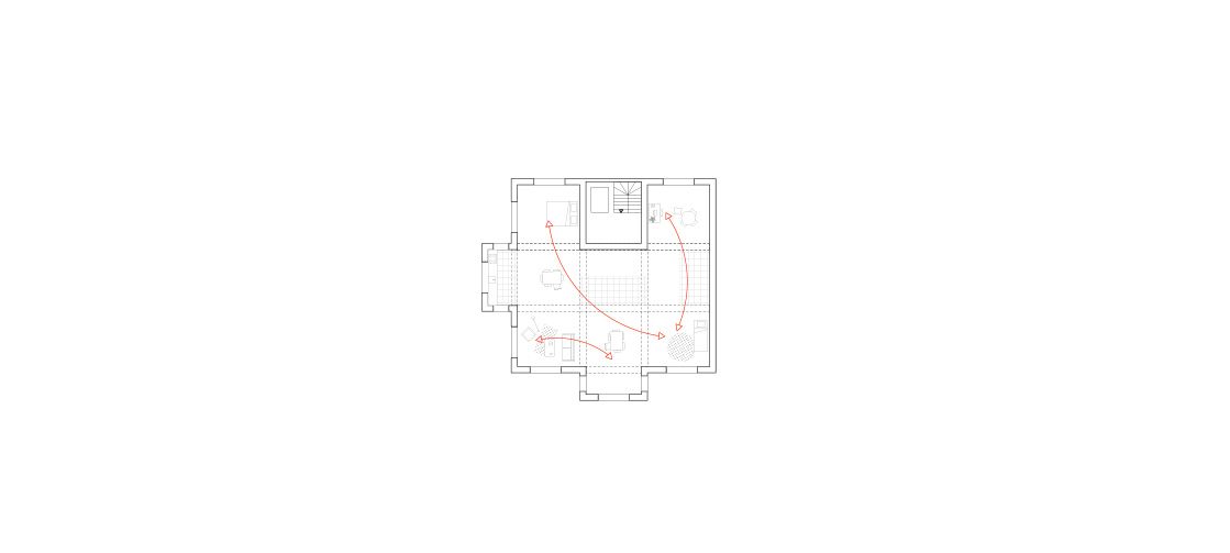 Small structural diagram of the central core and surrounding frame