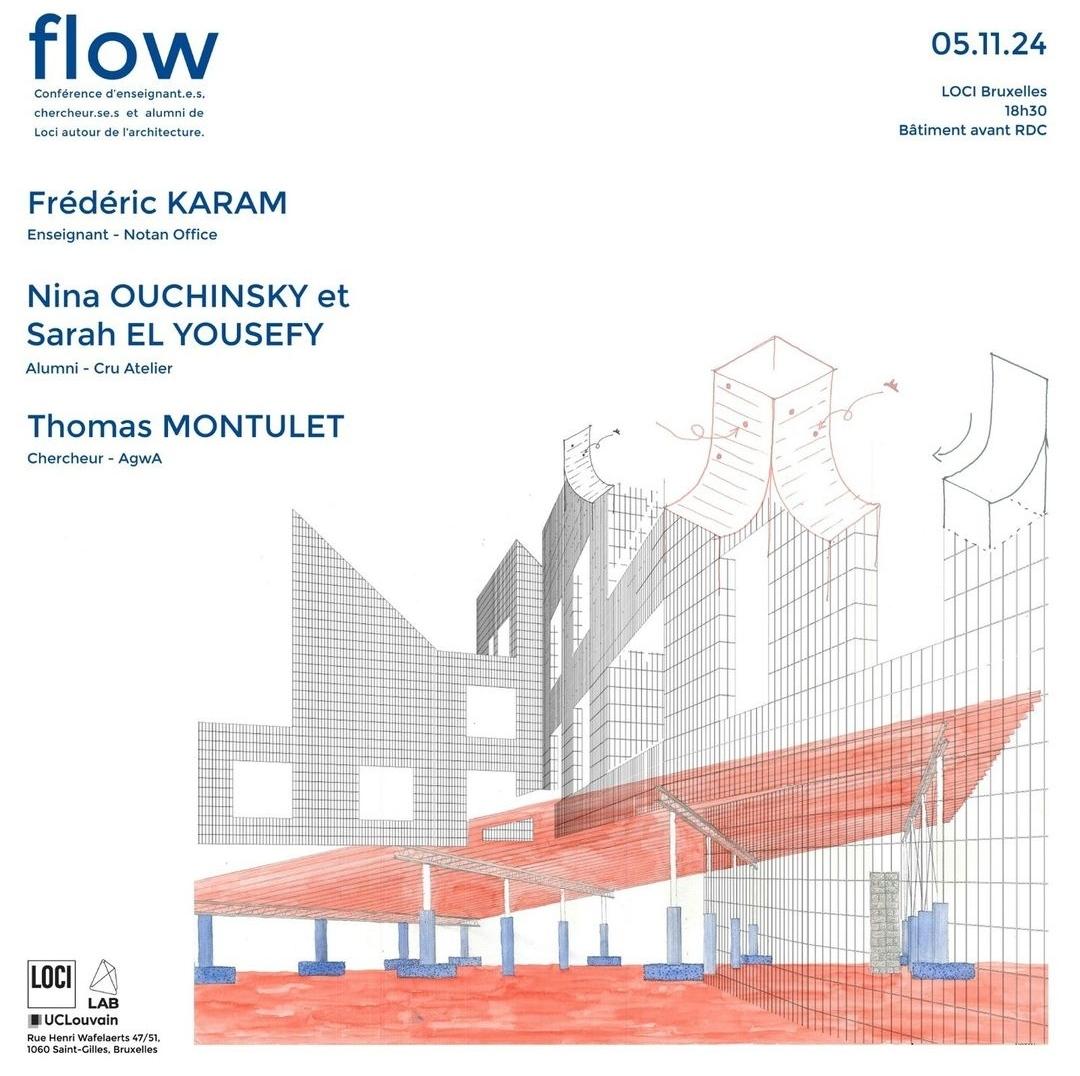 Event poster with a sectional illustration of an elevated structure