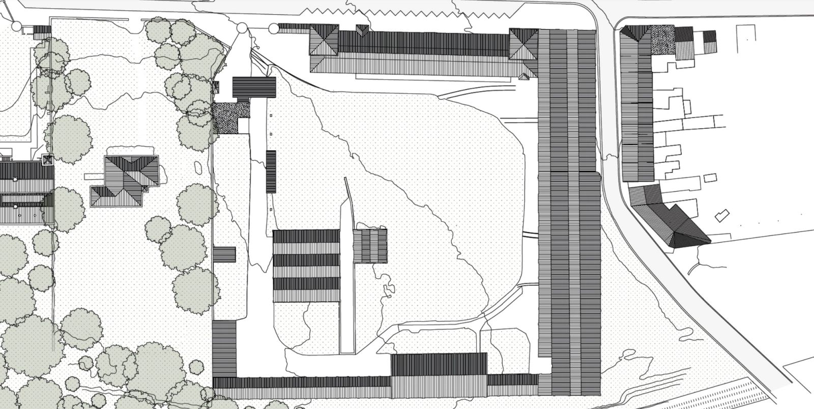 Site plan of sports grounds connected to the existing complex