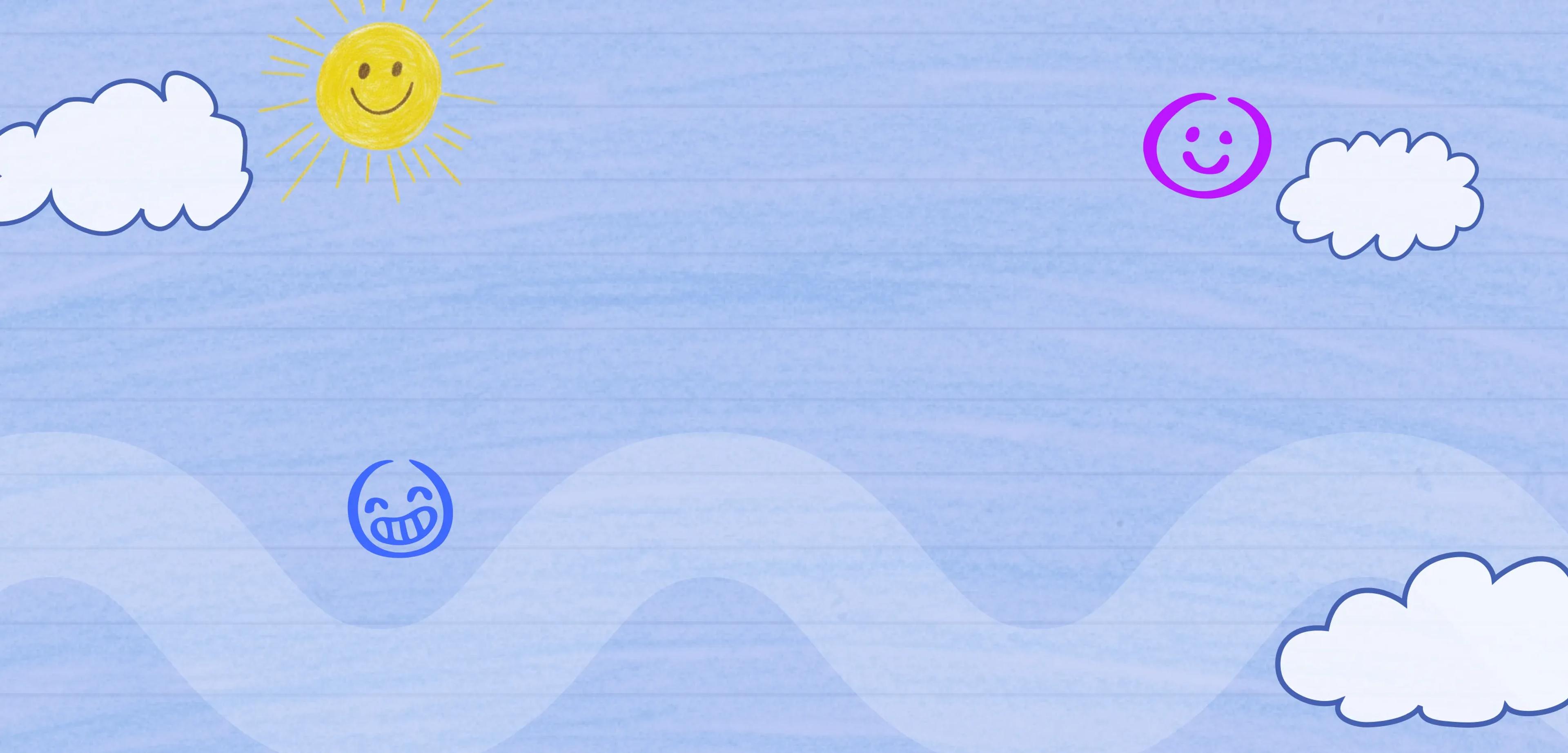 An image representing a sketch of a sky, drawn by a child.