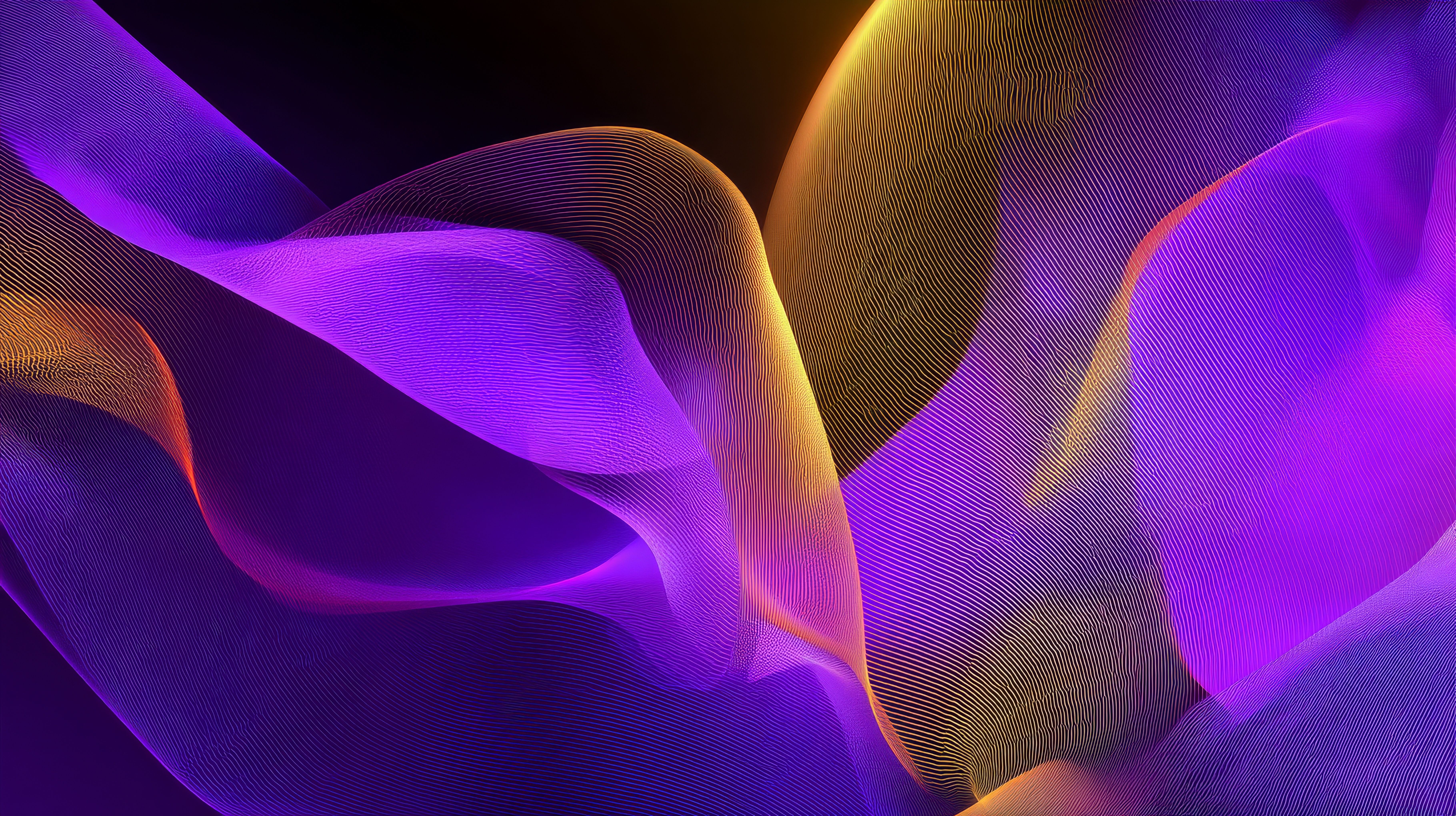 Purple, yellow, orange technology waves