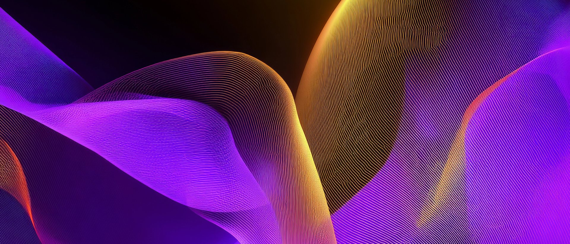 Purple, yellow, orange technology waves
