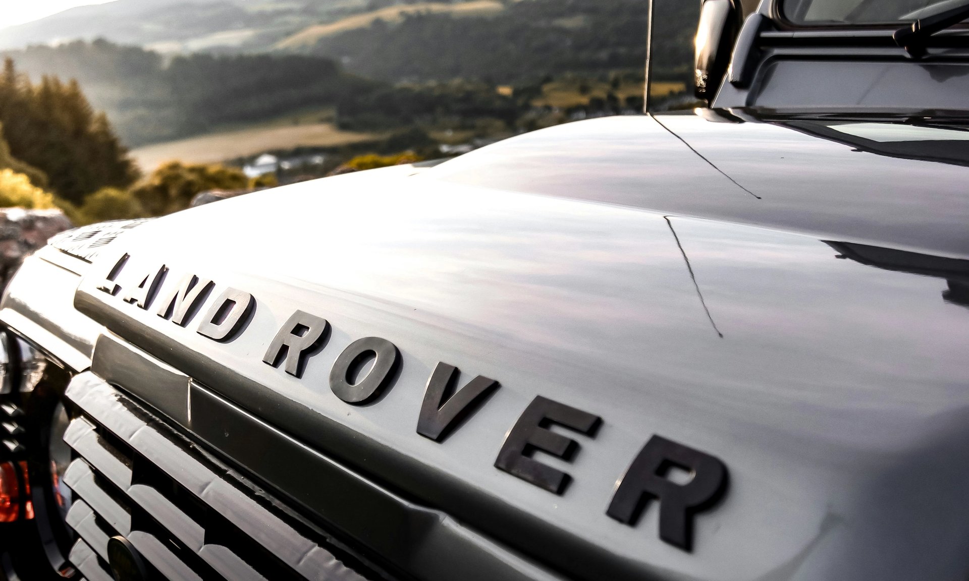 Detailed view of a Range Rover front
