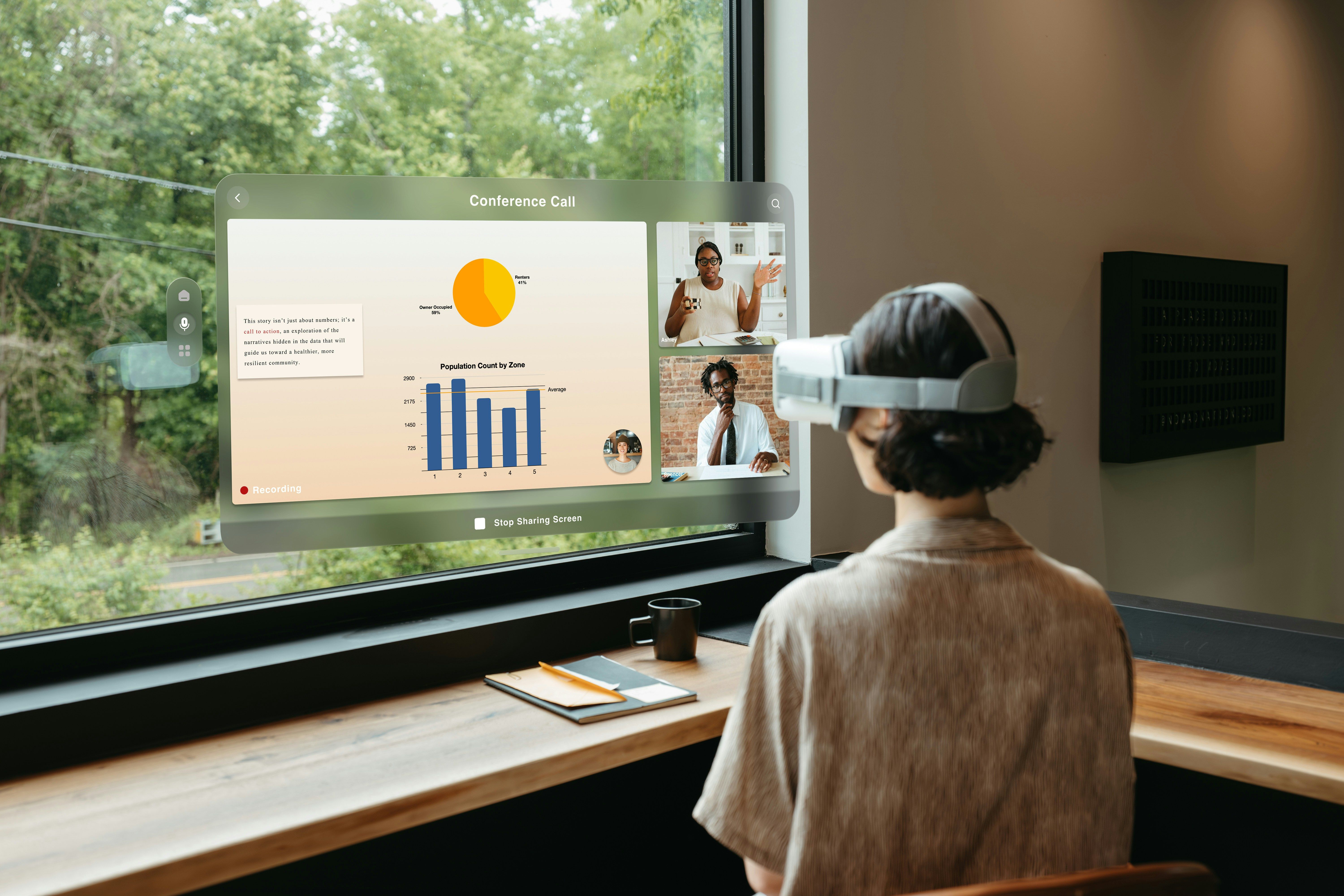 woman having a VR call