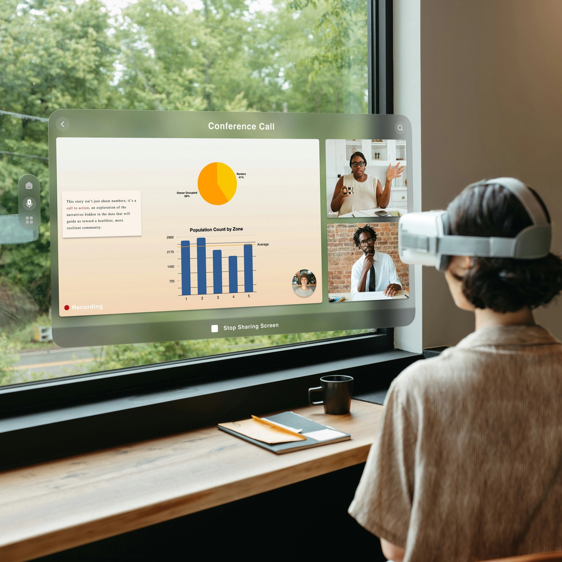 woman having a VR call