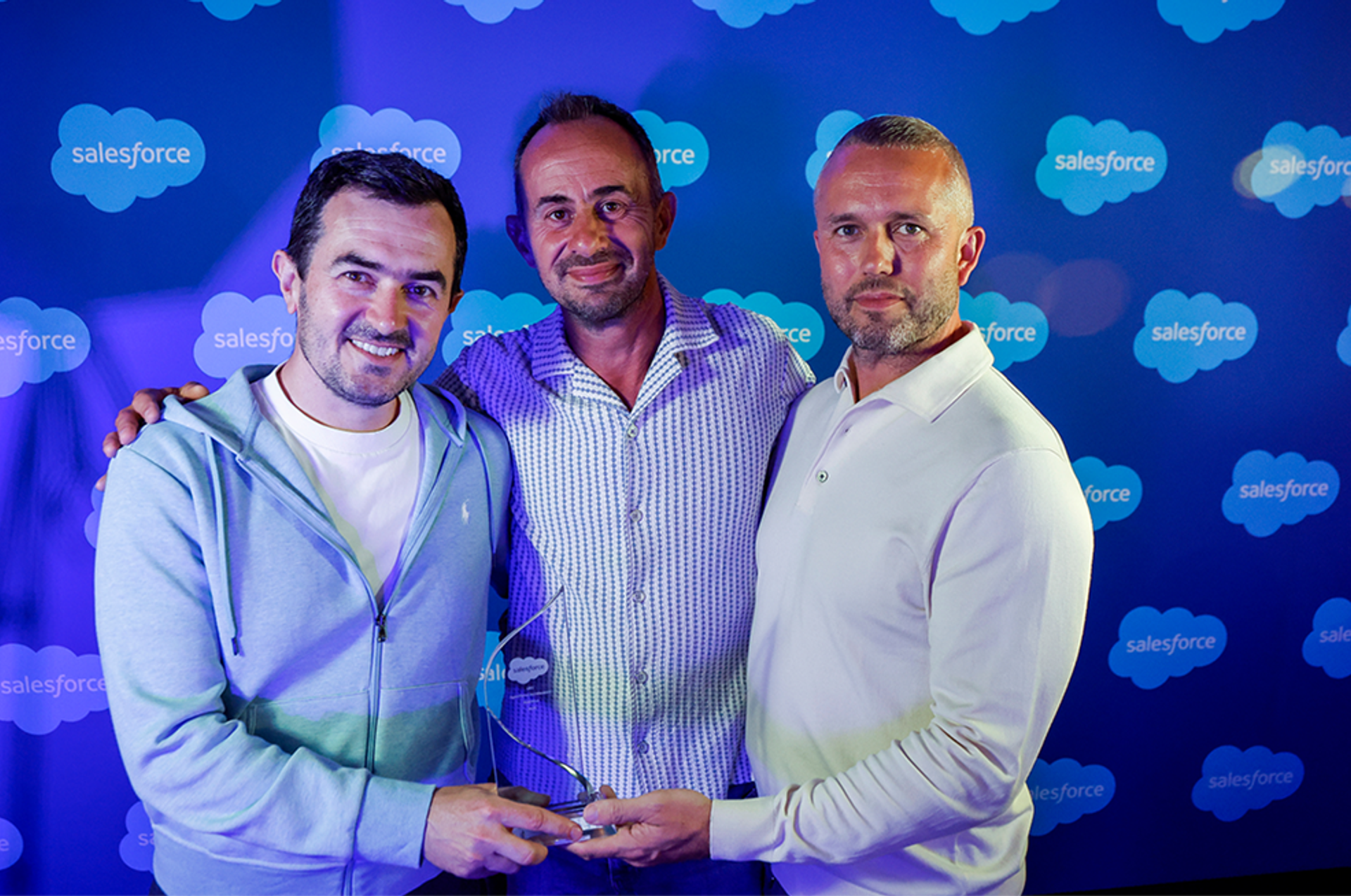 Founders of fluent holding Salesforce Award