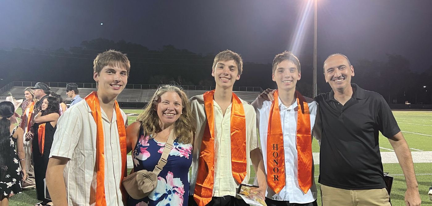 Colin, mom Melanie Guldi, Brody, Aiden, and dad Uluc Aysun