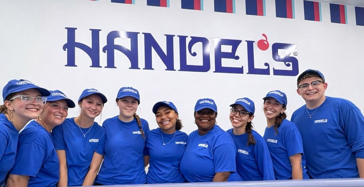 The team at the Handel’s Homemade Ice Cream shop in Oviedo