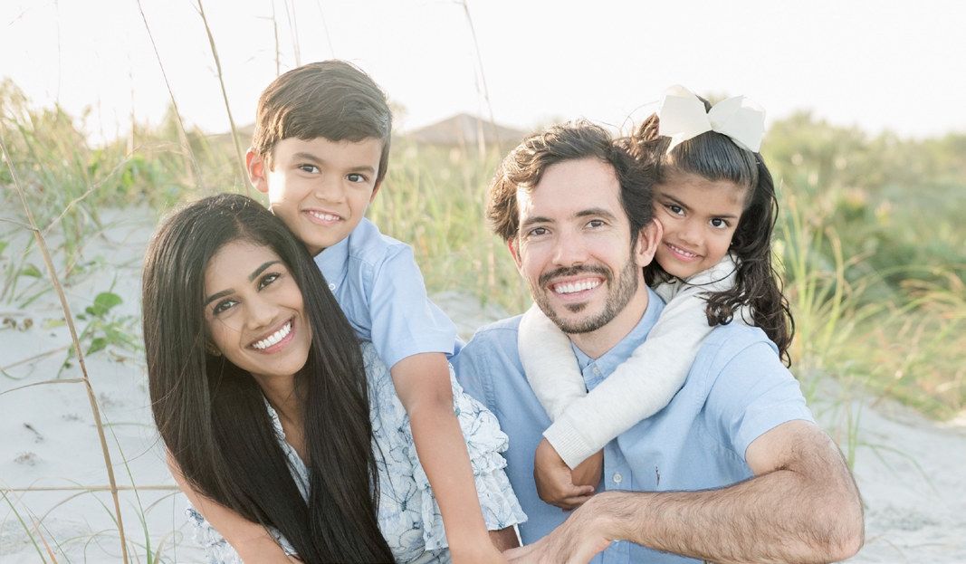 Doctors Aaron and Thulasi Goodwin with their children Andrew and Victoria Grace
