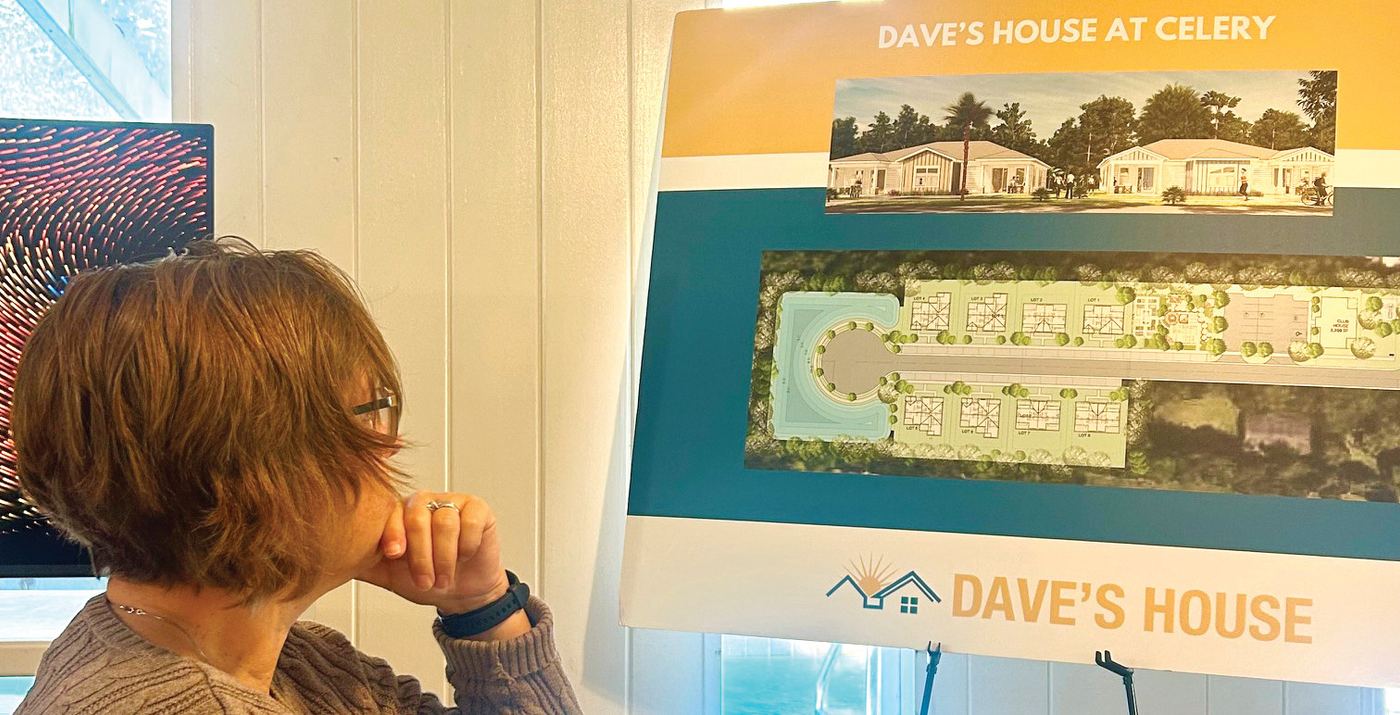 A supporter at a recent meeting and tour of the planned Dave’s House at Celery Community.