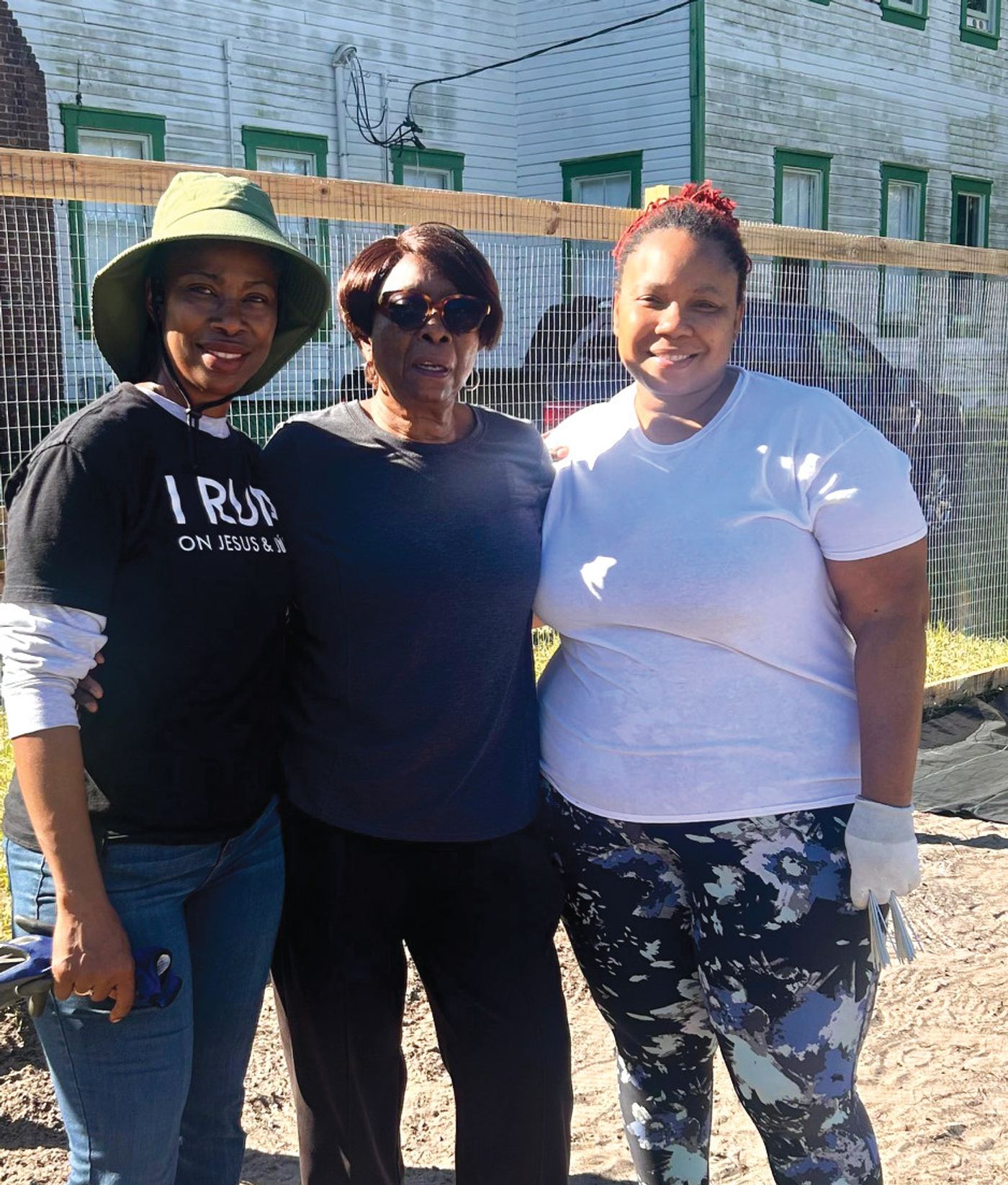 Community Garden leaders Tabitha Newsome, Charlotte Carter, and Dora Dyer.