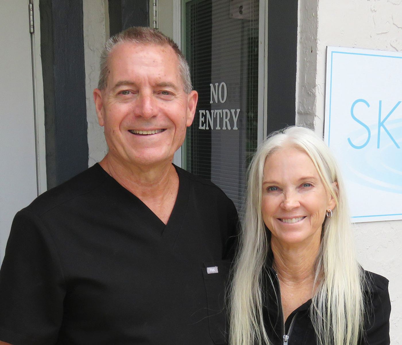 Jeffry and Selena Rocker, the owners of Skinology Medical Spa in Oviedo, when they opened their practice 20 years ago and today