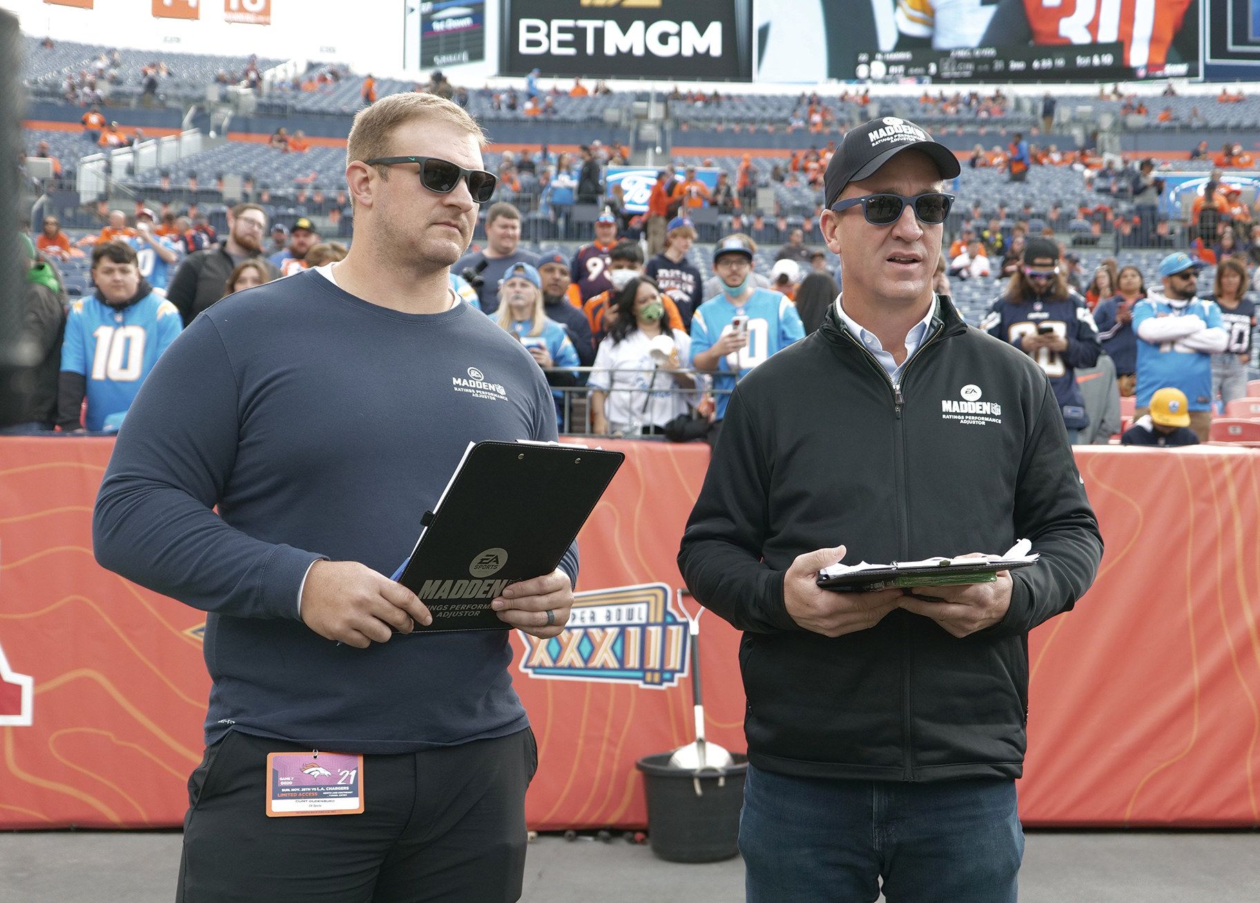 > Clint with NFL Hall of Fame quarterback