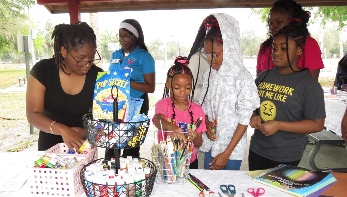 A recent outreach event with the Sanford-based nonprofit Glorious Hands