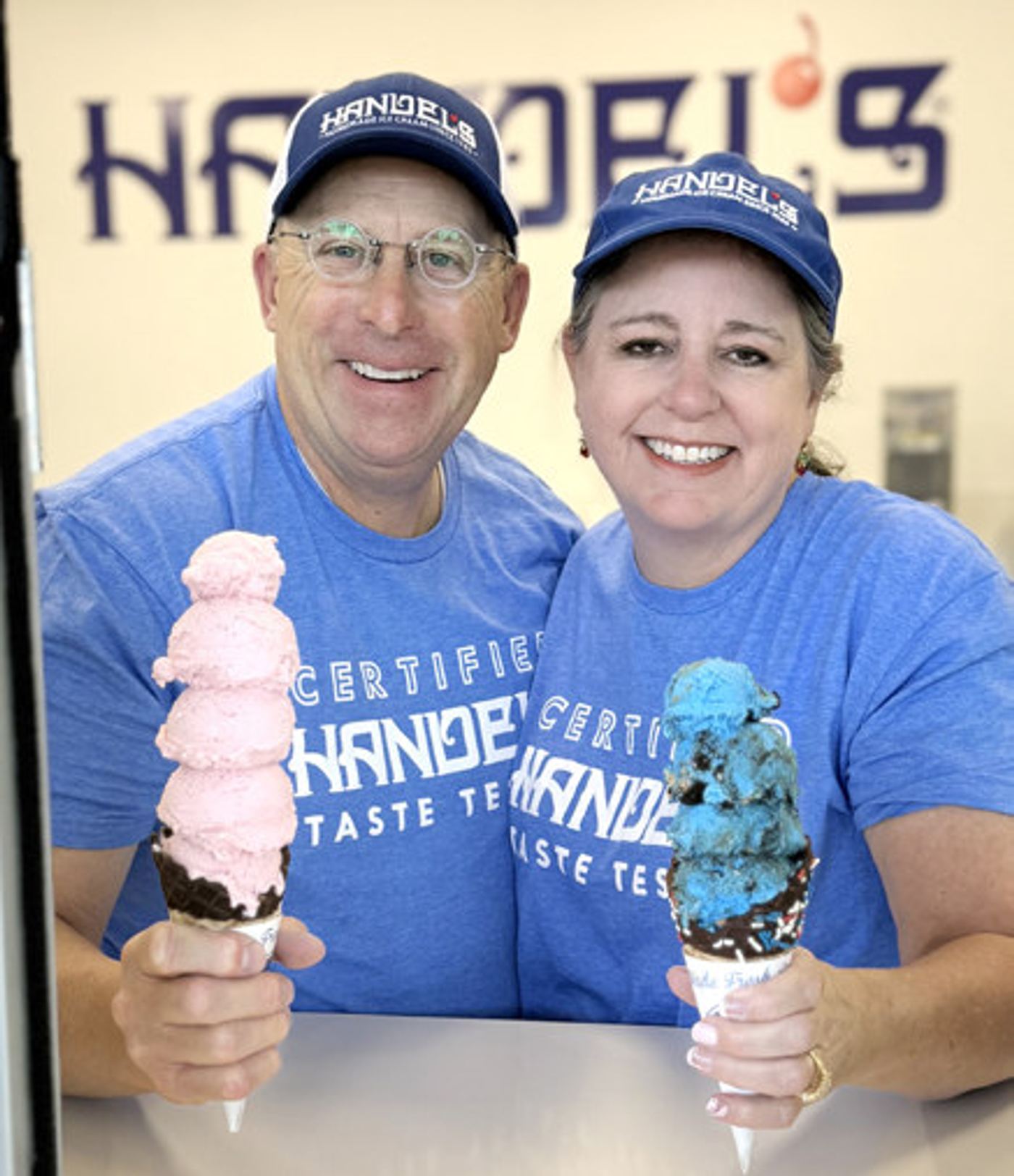 Shawn and Carol Ferguson, co-owners of Handel’s Homemade Ice Cream in Oviedo. The shop had its grand-opening celebration in early February.
