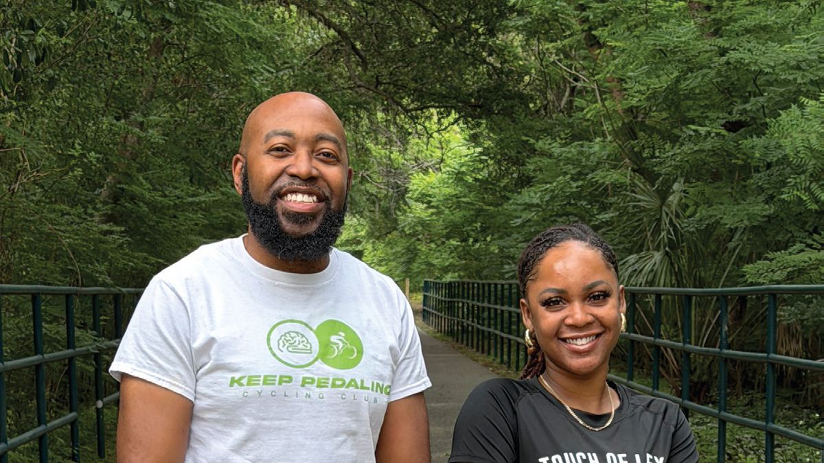 Dimitri Jean-Pierre and Alexis Jennings of the Keep Pedaling Foundation