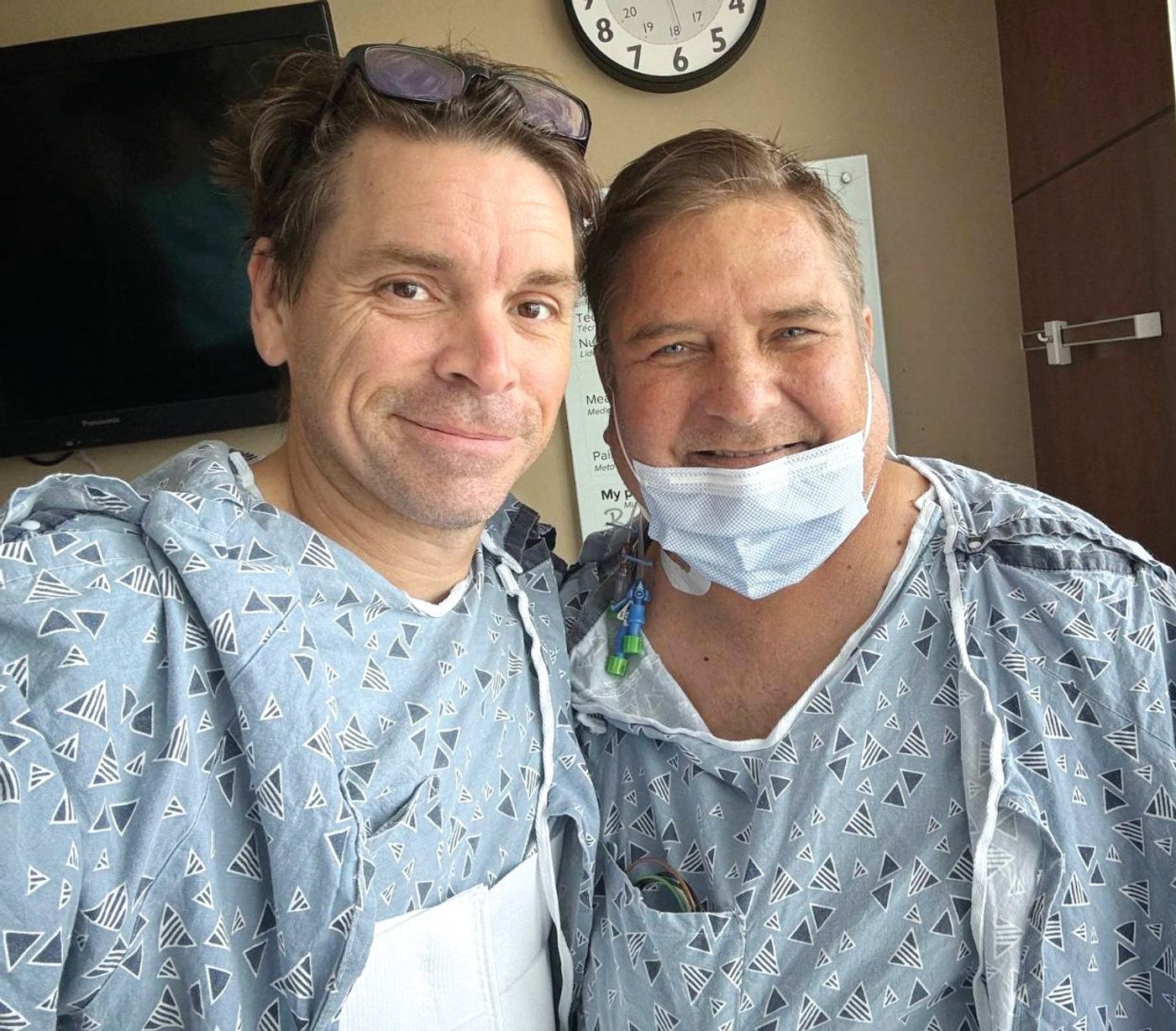 Ray Burkhart of Lake Mary and Dennis Fink of Sanford in the hospital in September 2024. Ray donated his left kidney to Dennis, who was in kidney failure.